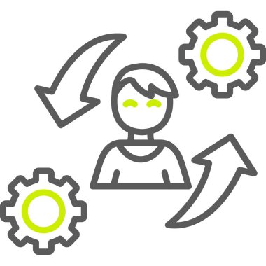 Müşteri servisi renk çizgisi simgesi, vektör illüstrasyonu