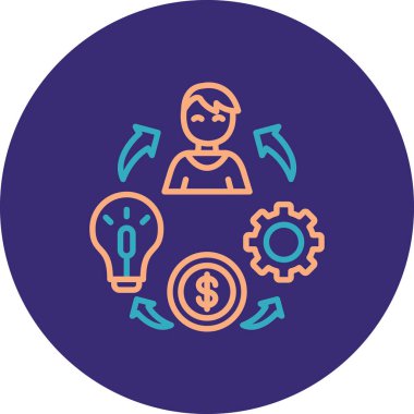 fikir simgesi, vektör illüstrasyonu