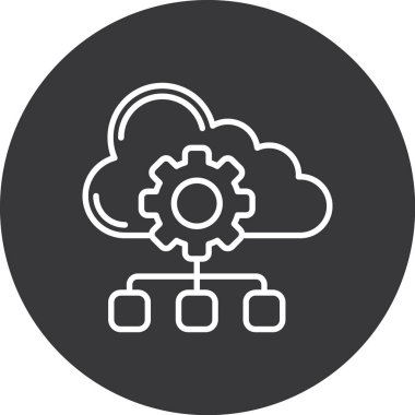 Bulut hesaplama simgesi vektör illüstrasyonu