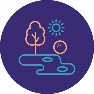 Ağaç simgesinin vektör illüstrasyonu