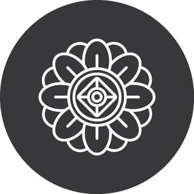 Çiçek. Web simgesi basit illüstrasyon