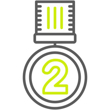 Düz stilde ikincilik madalyası