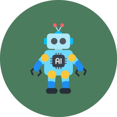 robot. Web simgesi basit illüstrasyon