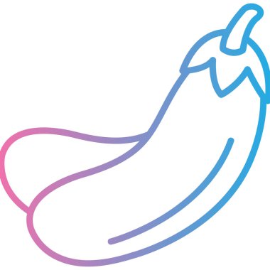 patlıcan simgesi, basit ana hatlı vektör çizimi