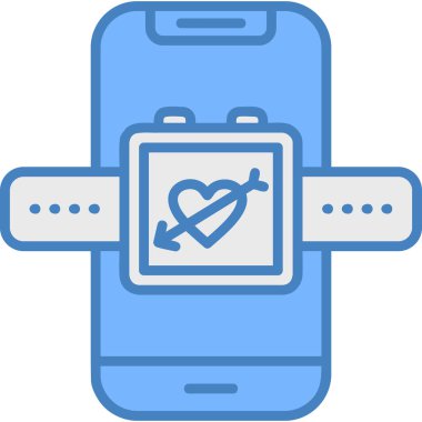 akıllı telefon kalp simgesi, modern tasarım