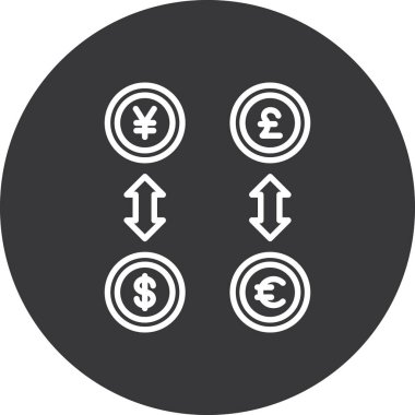 Para ikonu. vektör simgesi siyah renkli düz semboldür.