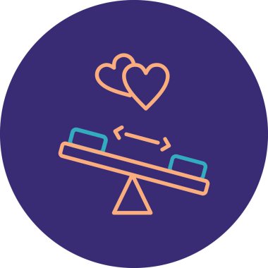 Bir kalp simgesinin vektör illüstrasyonu