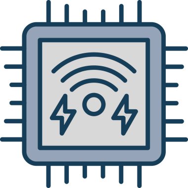 İşlemci. Web simgesi basit illüstrasyon