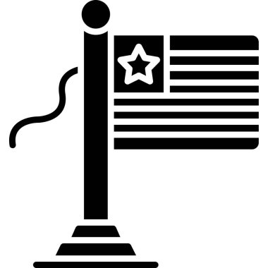 Amerikan bayrağı web simgesi, vektör illüstrasyonu