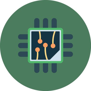 CPU düz vektör simgesi