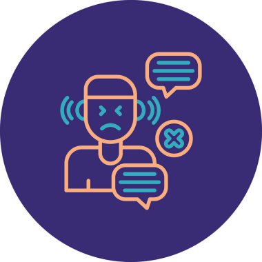 kızgın simge ile konuşma balonu, basit satır resimleme