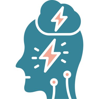 Beyin. Web simgesi basit illüstrasyon