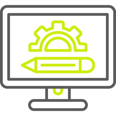 Monitör. Web simgesi basit illüstrasyon