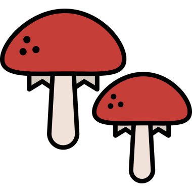 Mantar. Web simgesi basit illüstrasyon