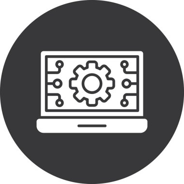 dizüstü bilgisayar simgesi, vektör illüstrasyonu