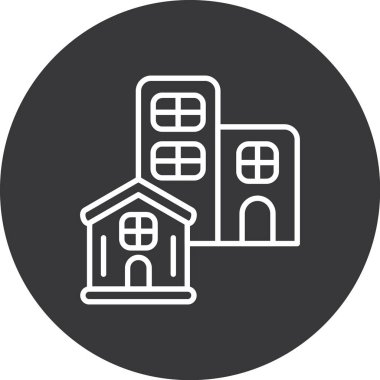 Modern yapı simgesinin vektör illüstrasyonu