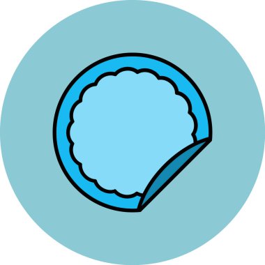 Bir dairenin mavi ve beyaz ikonunun vektör çizimi