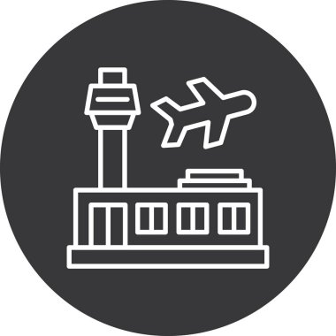 Havaalanı simgesinin vektör illüstrasyonu