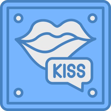 Öptüm. Web simgesi basit illüstrasyon