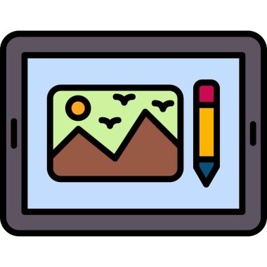 Harita konumu simgesi. Çizgi haritası işaretleyici vektör rengi düz izole