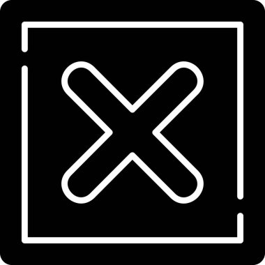 Çizgi biçimindeki çapraz simgeyi iptal et