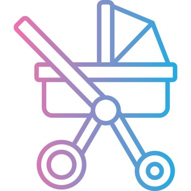 Bebek arabası mı? Web simgesi basit tasarım