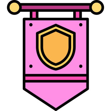 Kurdele vektör illüstrasyon tasarımlı kalkan