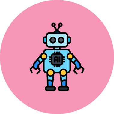 Robot simgesinin vektör illüstrasyonu