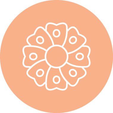 güzel çiçek dekoratif simge vektör çizim tasarım