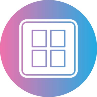 vector illustration of modern b lack icon of window