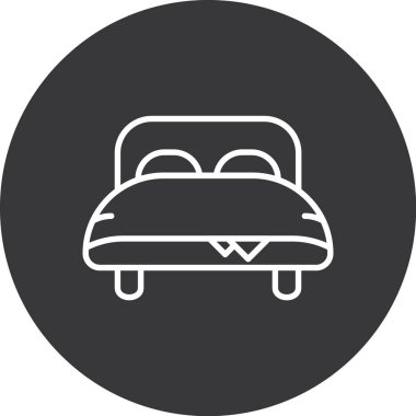 yatak ikonu vektör illüstrasyonu