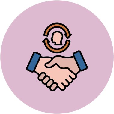 Bir insan tokalaşma simgesinin vektör çizimi