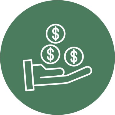 Para için. Web simgesi basit illüstrasyon