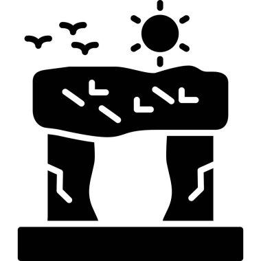 Bir taşın siyah beyaz çiziminin vektör çizimi