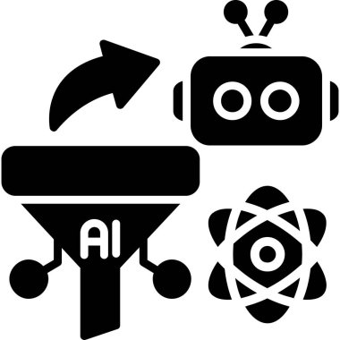 Yapay zeka robot simgesi - taslak biçimi