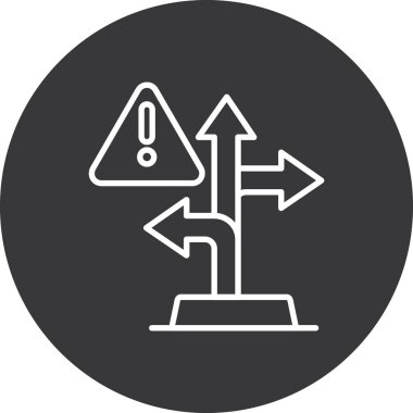 Yol işareti simgesinin vektör illüstrasyonu