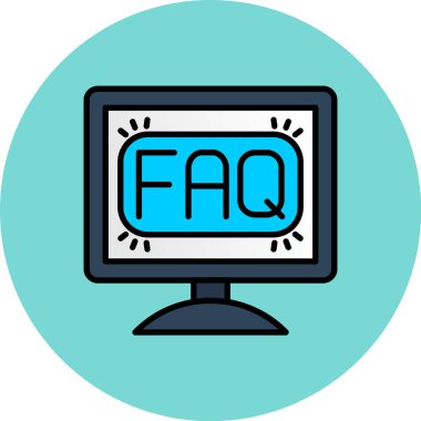 SSS düz vektör simgesi