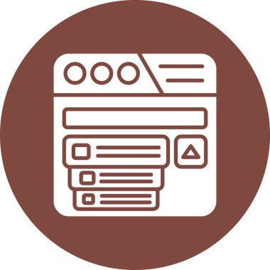 Ağ simgesi. Web tasarımı için basit web sayfası simgesi çizimi