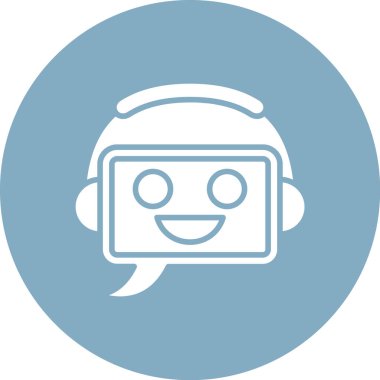 Bir robotun karikatür simgesinin vektör çizimi