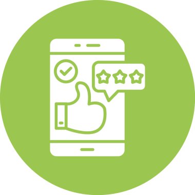 mobil gözden geçirme simgesi, vektör illüstrasyonu