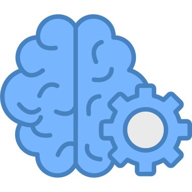 Beyin. Web simgesi basit illüstrasyon