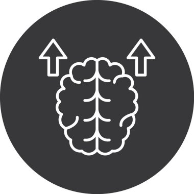 Beyin vektör simgesi modern basit illüstrasyon