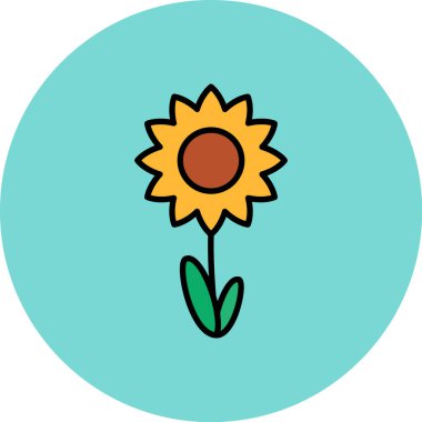 Çiçek. Web simgesi basit illüstrasyon