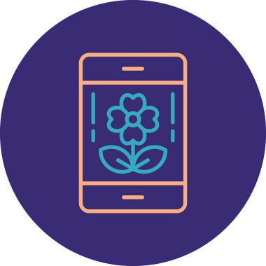 Çiçek. Web simgesi basit illüstrasyon