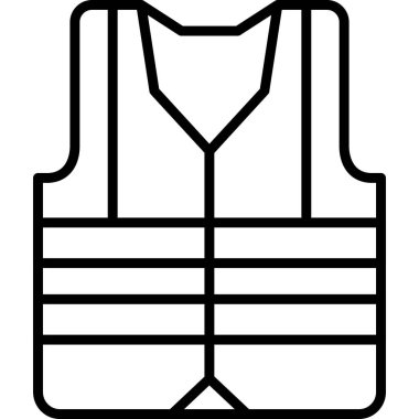 Yelek vektör simgesi. Beyaz arkaplanda izole edilmiş basit resimleme.