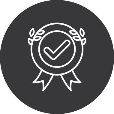 Rozet vektör simgesi. biçim düz yuvarlak sembol, gri renk, yuvarlak açılar, beyaz arkaplan.