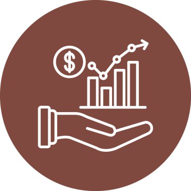 Büyüme vektör satırı simgesi