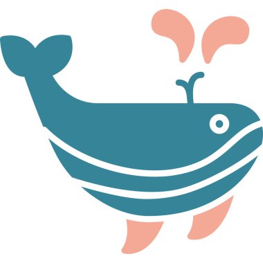 Beyaz arka planda balina hayvanı, illüstrasyon, vektör