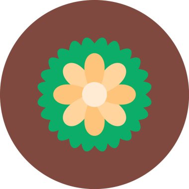 Yumuşak arkaplanda izole edilmiş modaya uygun düz tarzdaki çiçek simgesi