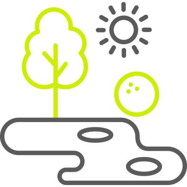 Doğa ağacı ikonu vektör illüstrasyonu